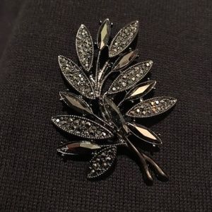 RJ Graziano Black Crystal Brooch- NIB